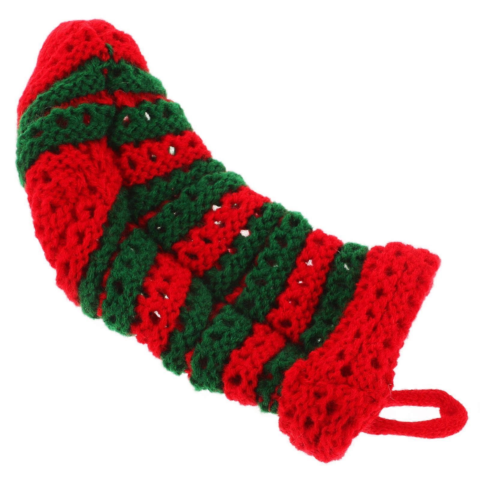 Christmas Stocking Small Knit Candy Present Bag for Home Decor 4Pcs