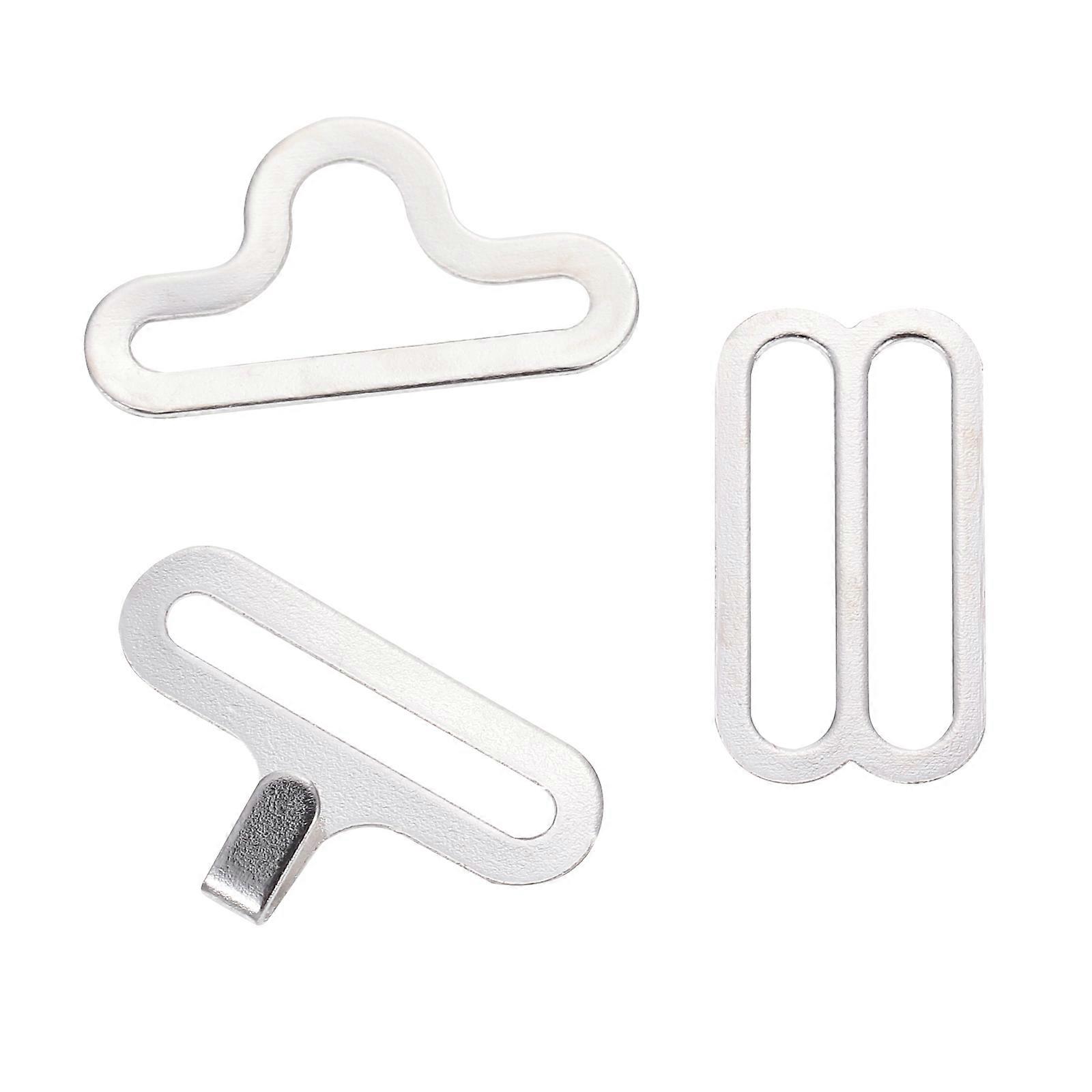 Metal Snap Buckles Bow Tie Clips for Decoration 150Sets Adjustable Silver