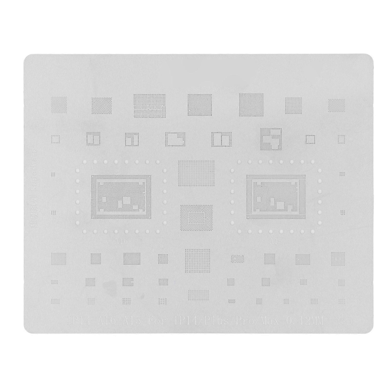 BGA Reballing Stencil Good Heat Dissipation Accurate Positioning Stainless Steel Tin Planting Template for IOS 14 For IOS 14 A16 A15