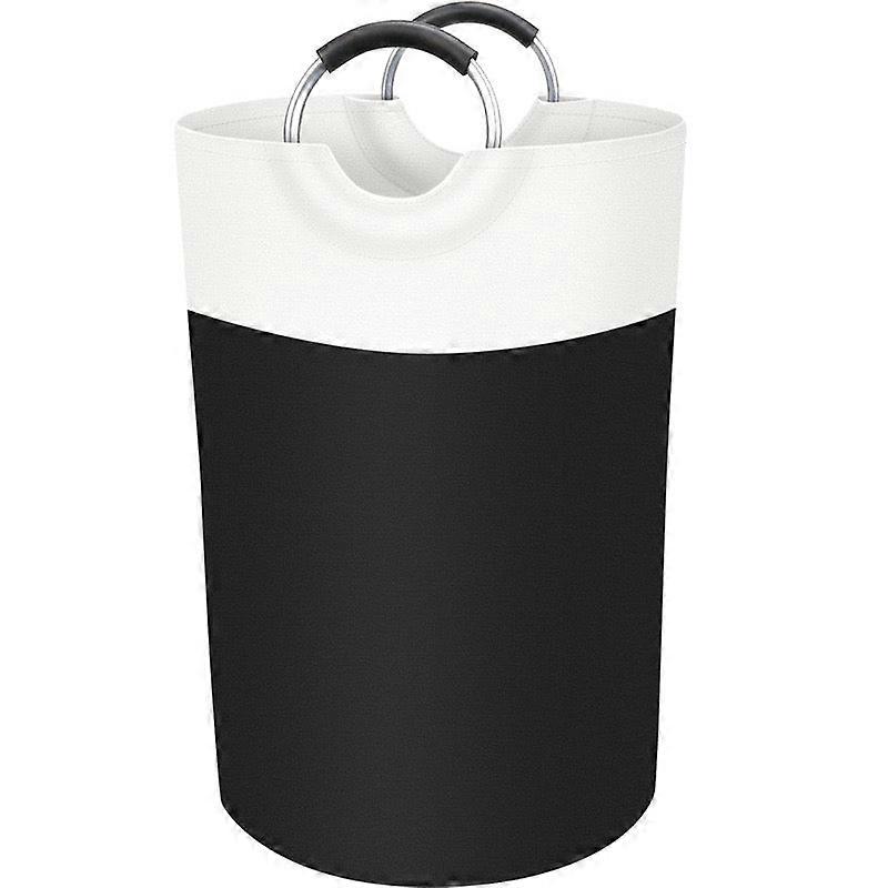 Large Laundry Basket Collapsible Tall With Handles Waterproof Travel Bathroom Essentials Storage For Dorm, Family (black),90l