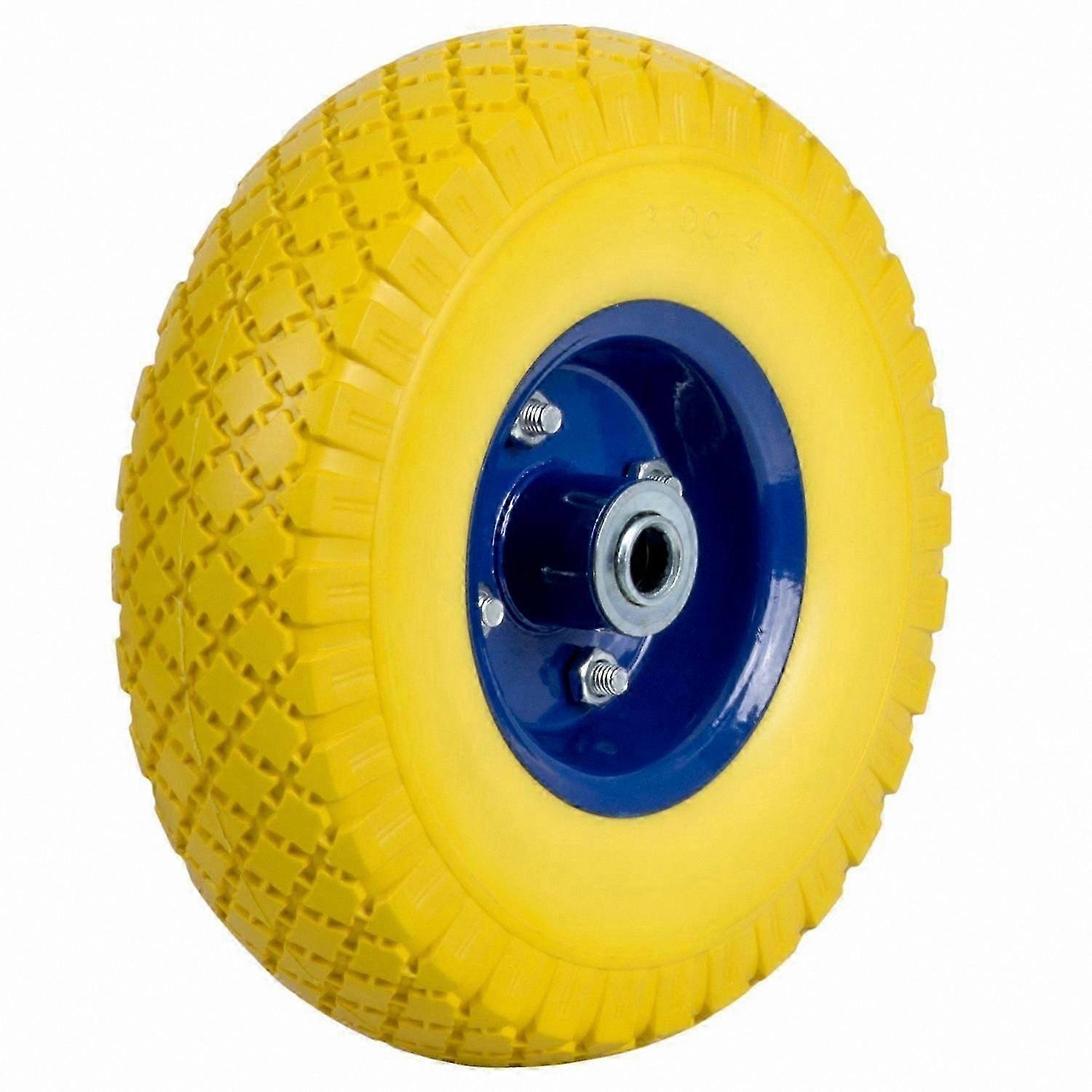 Puncture-Proof Wheelbarrow Tire 3.00-4, Yellow-Blue