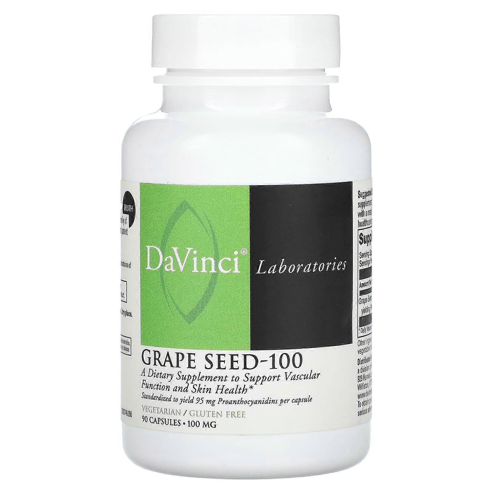 DaVinci Laboratories of Vermont, Grape Seed-100, 100 mg, 90 Capsules