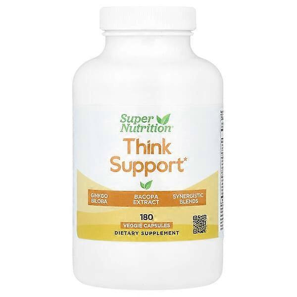 Super Nutrition, Think Support, with Ginkgo Biloba, Skullcap, Gotu Kola, Bacopa and Enzymes, 180 Veggie Capsules