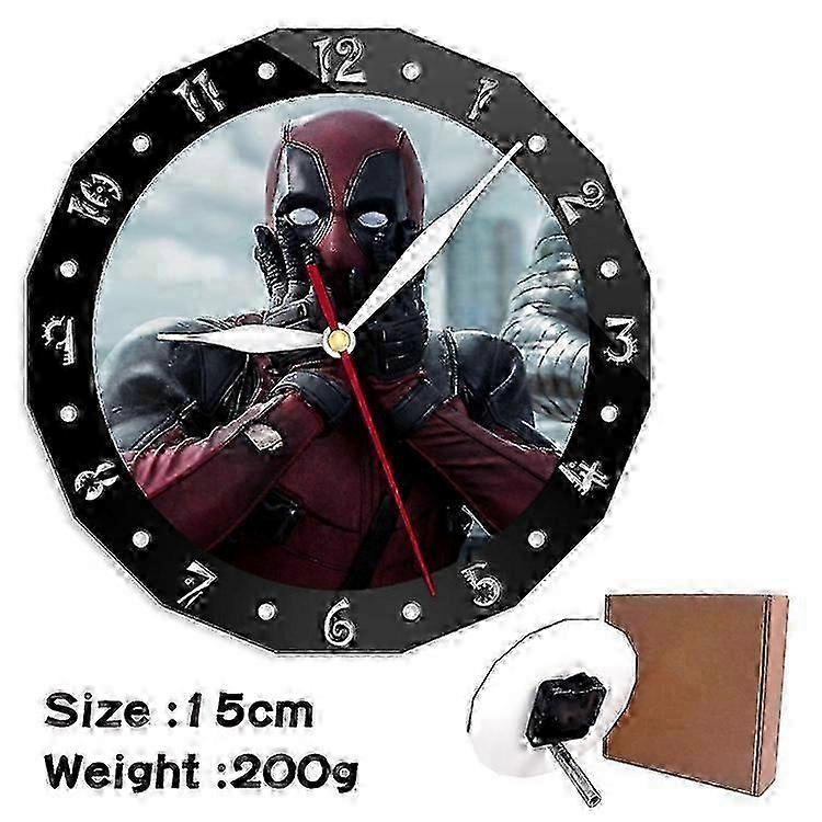 25-26 Deadpool pattern creative clock, wall clock suitable for bedroom decoration 1
