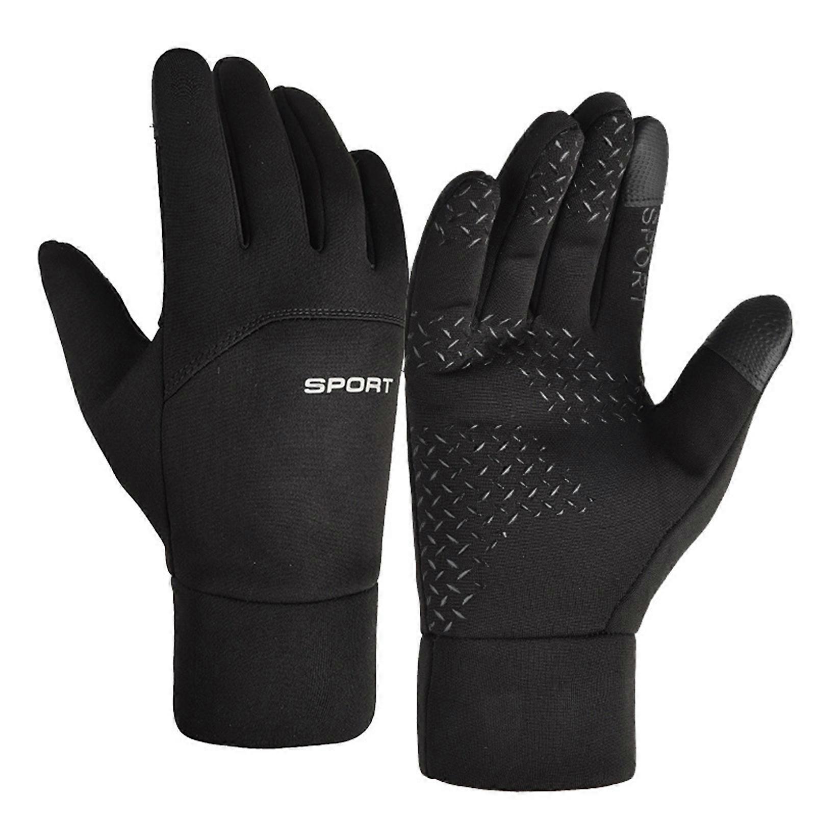 Waterproof Men'S Touchscreen Gloves Winter Windproof Thermal Fleece Lined Full