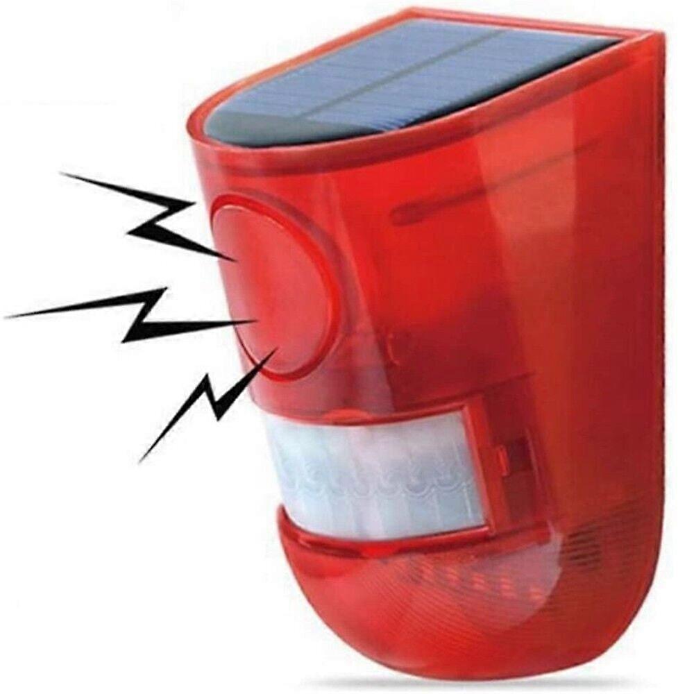 Solar Alarm LED Light Solar Strobe Light Wireless Motion Sensor Detector Outdoor