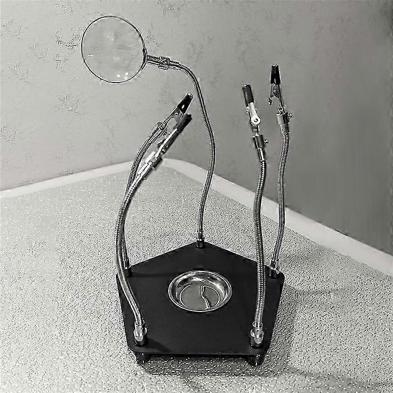Table Soldering Helping Hands with Alligator Clip Magnifier for PCB Board Weld Repair Soldering Stat