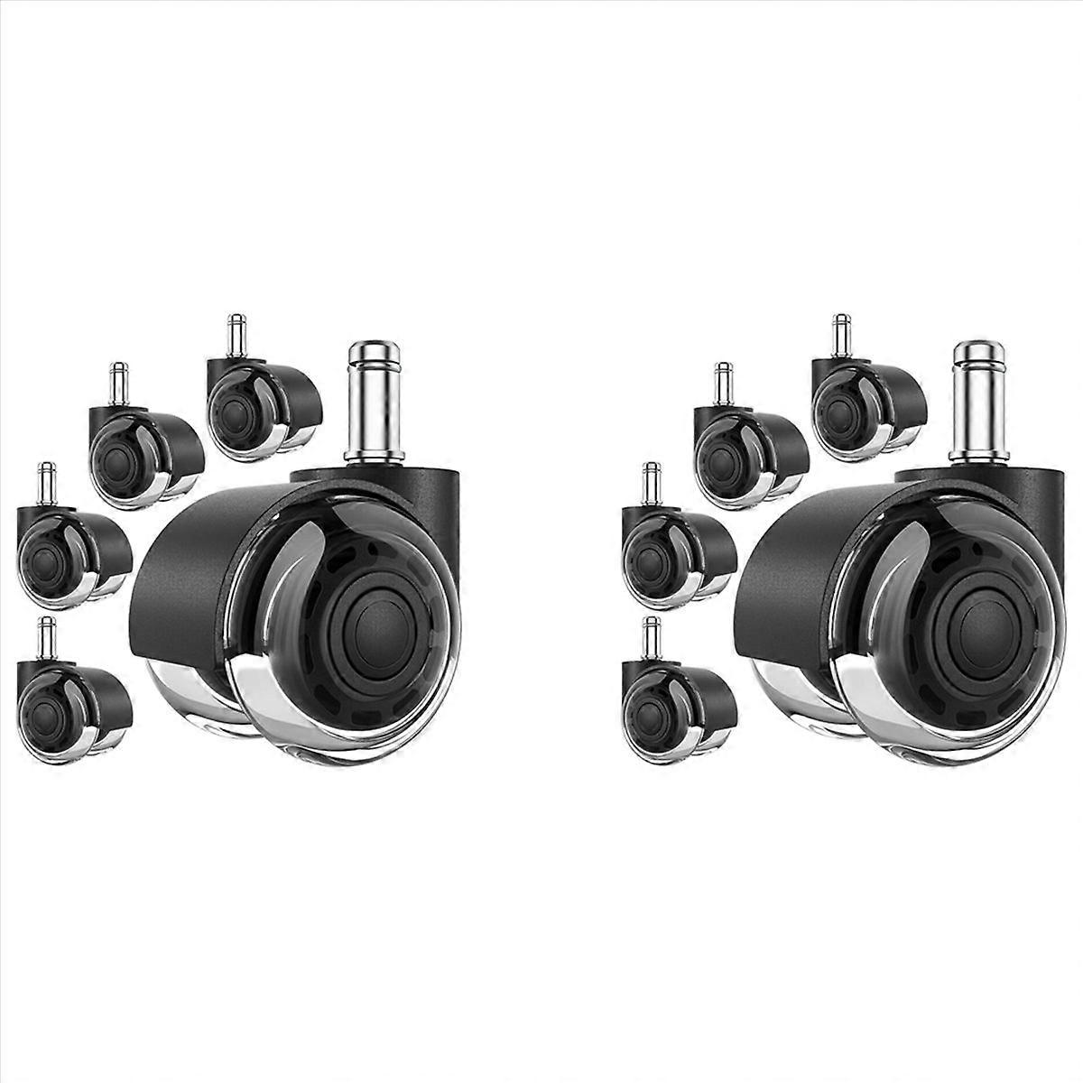 Office Chair Wheels,2 Inch Replacement Soft Mute Desk Caster Wheels