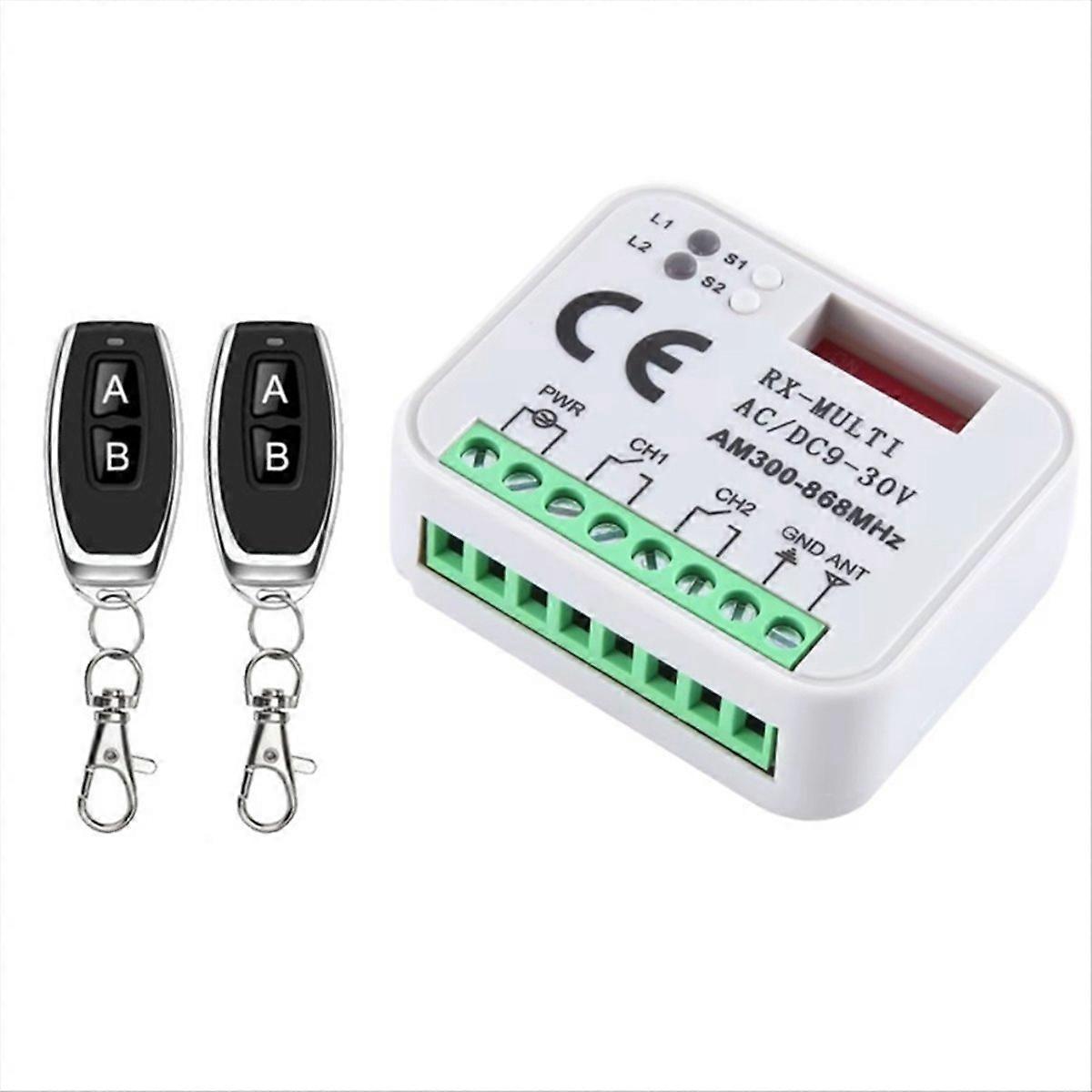 Universal Garage Door Opener Switch with 2 Remote Control RX