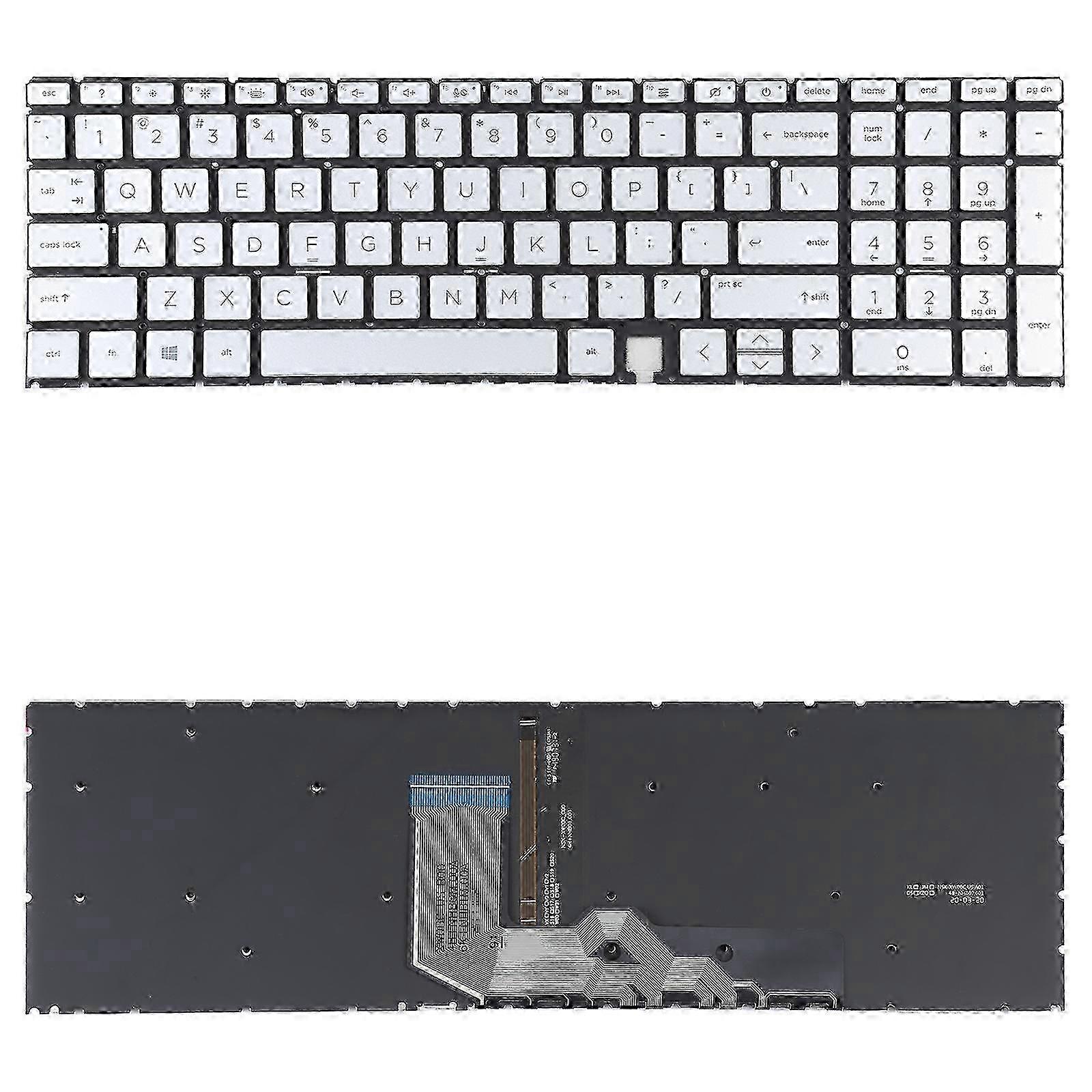For HP Envy X360 15-ED 15-ED0008CA 15-ED0023DX US Version Keyboard with RGB Backlight (Silver) miao4