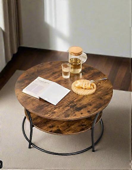 Round Coffee Table With 2 Tiers