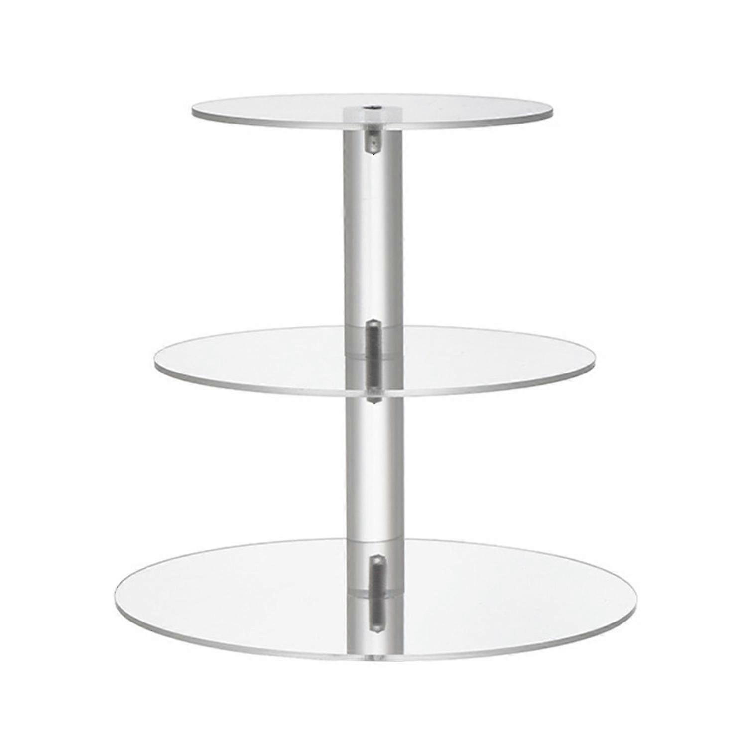 1 Set Cake Stand 3/4 Layers Transparent Round Large Capacity Easy Installation Acrylic Party Cupcake