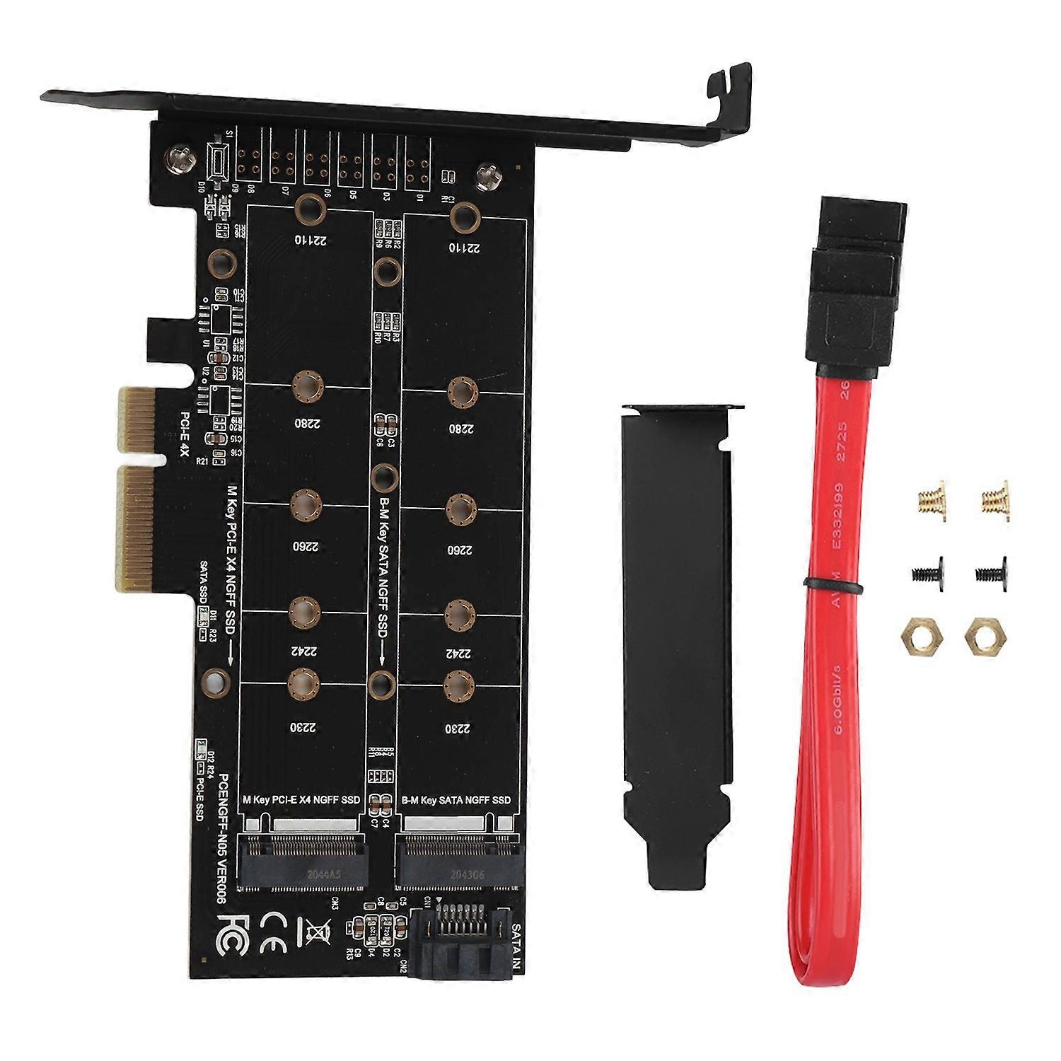 PCI‑E 4X to M.2 NVMe SSD NGFF Adapter Card B Key M Key Expansion Dual Interface