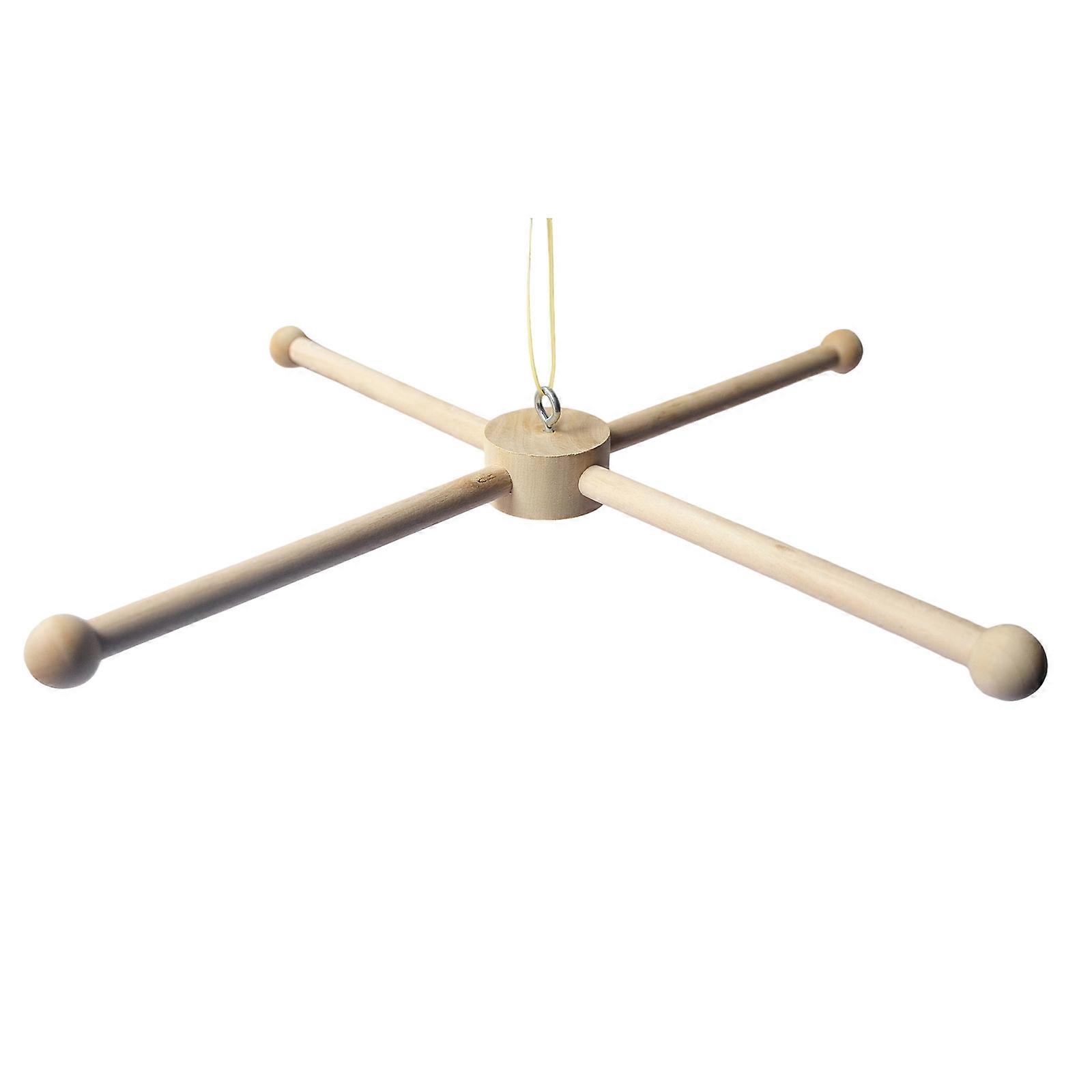 Natural Wood Baby Mobile Stand Hanging Frame With Secure Hooks Bed Toy Display For Infant Bedroom Decoration And Play Multicolor