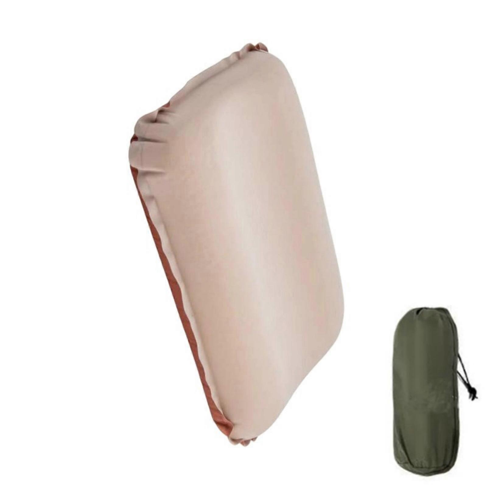 Dense Stadium Pillow With Against Slip Bottom Auto Inflation Plan Permanent Memory Spume For Bleachers Camping Beach  White