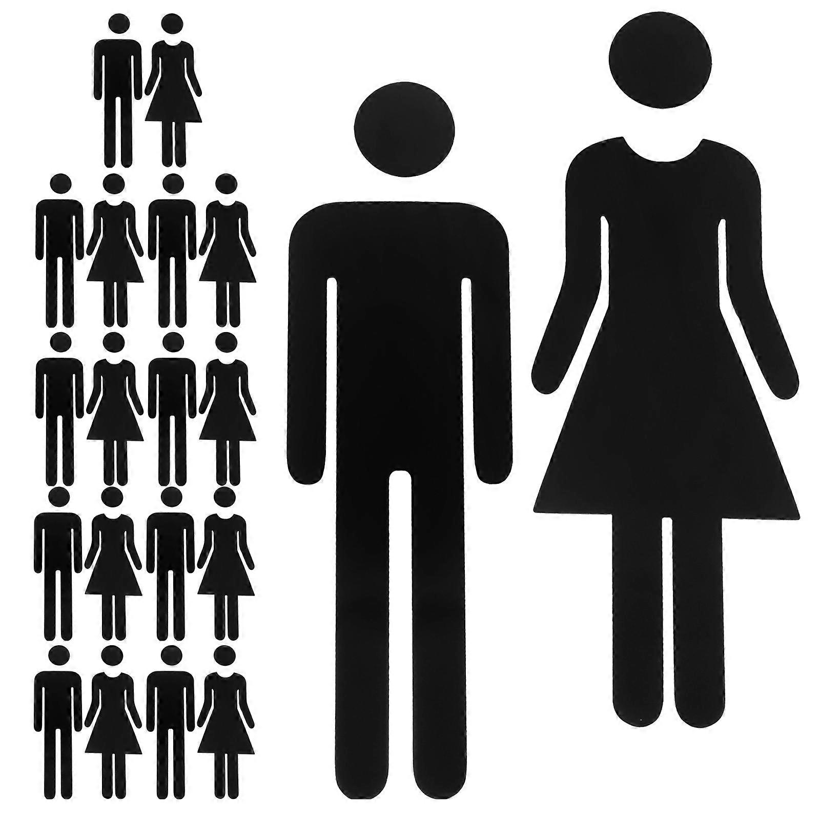 Bathroom Hygiene Signs Acrylic Gender Identification 10Sets