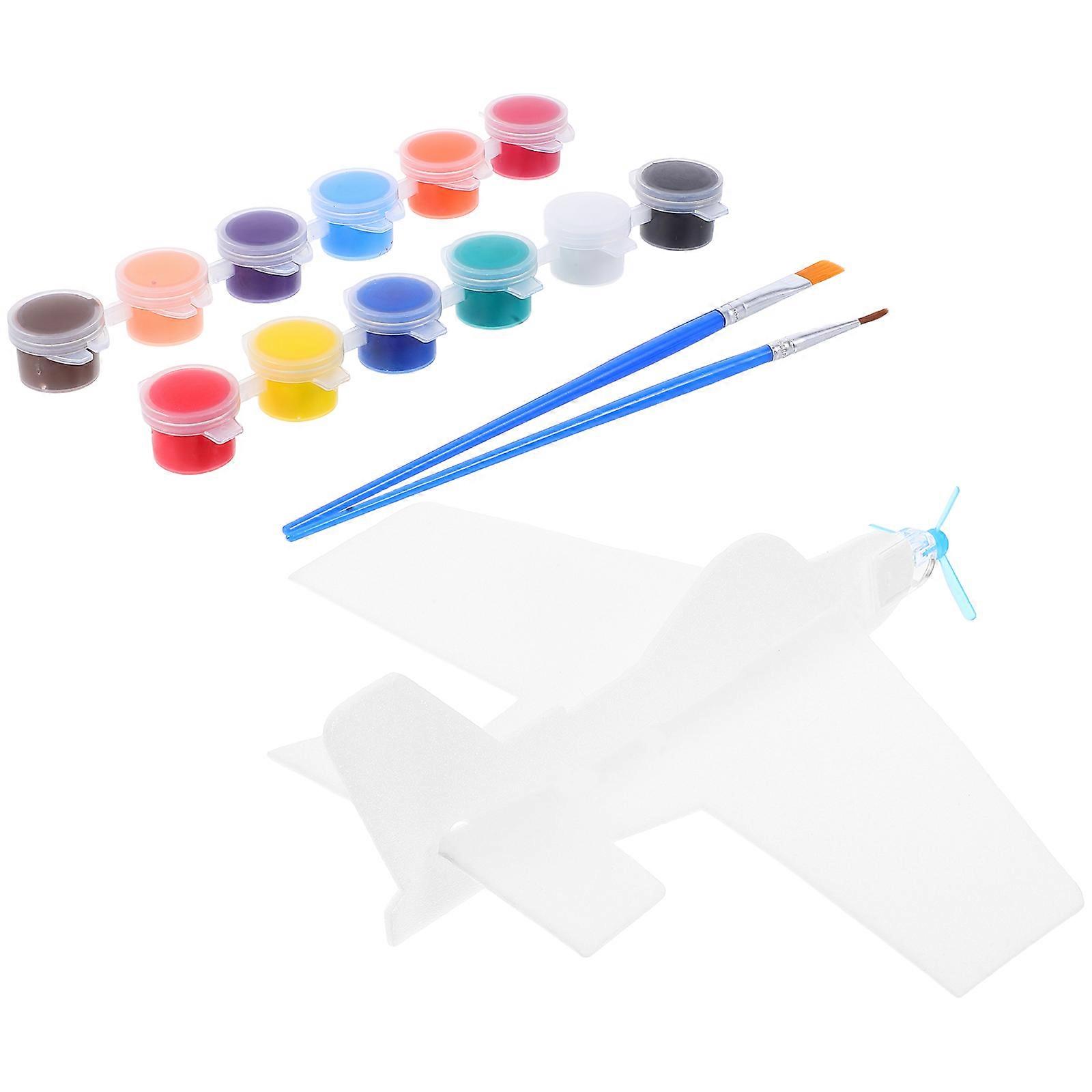 Paintable Plane Kit Foam Airplane Model for Craft 1Set Creative Stem Toy