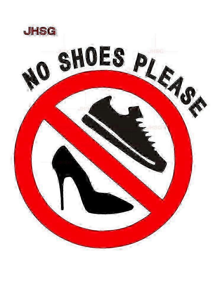 No Shoes Please Warning Sign Waterproof Vinyl Decal Customizable