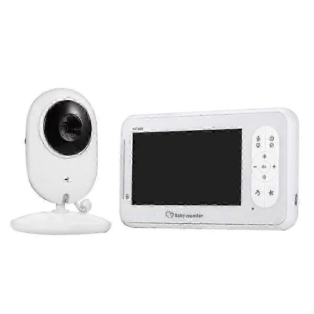4.3” Display Video Baby Monitor with Camera and Remote Wide View Two Way o Talk Infrared Night Vision 8 UK Plug