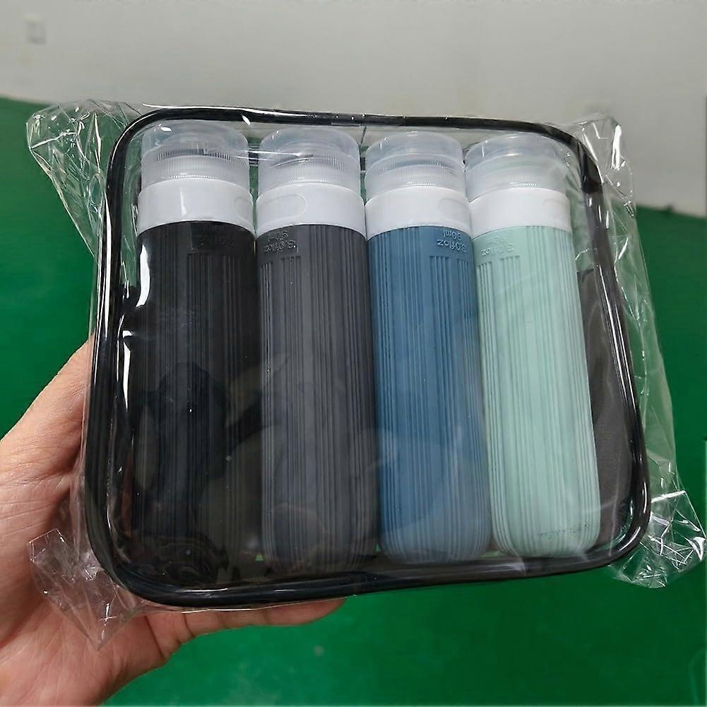 Silicone Travel Bottles Set of 4, Leak Proof 3oz BPA Refillable, TSA Approved Toiletry Containers