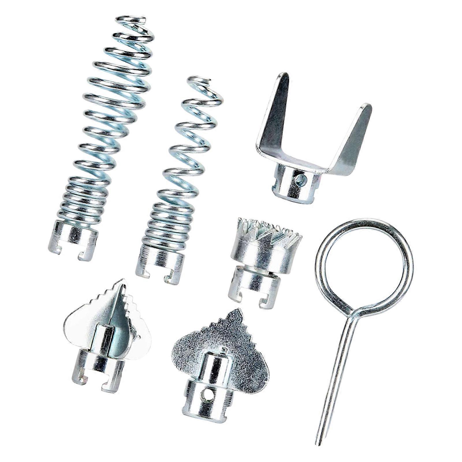 Comprehensive Drain Cleaner Combination Cutter Head Set Plumbing Snake Head For Tackling Clogs In Various Household Pipe  White