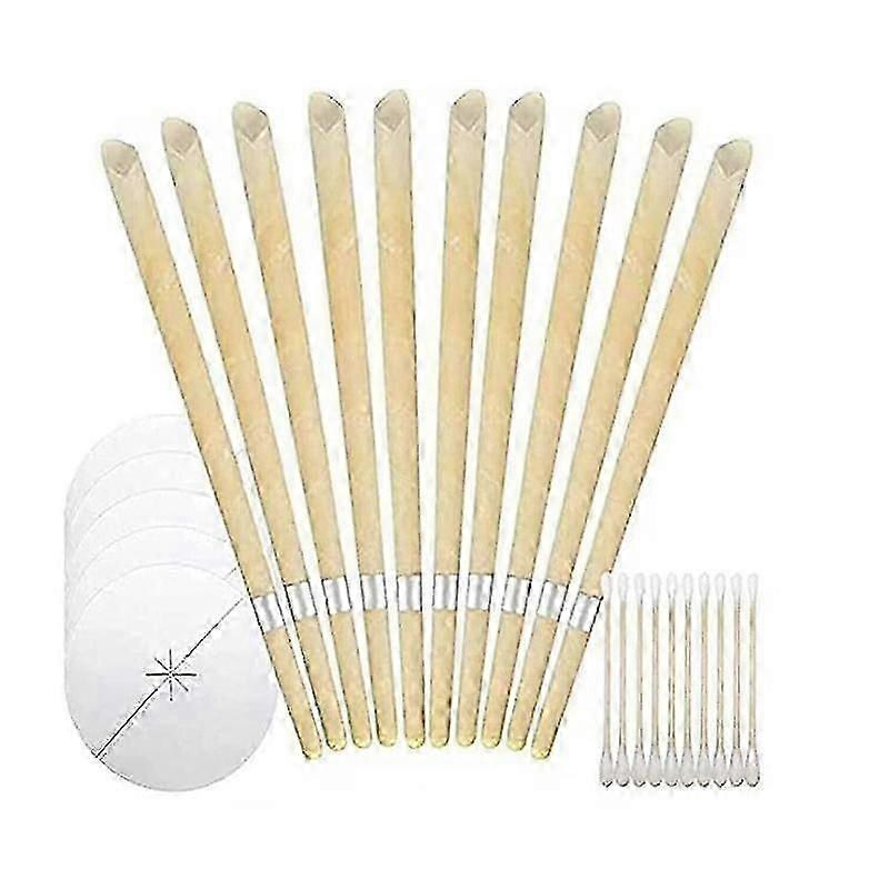40 قطعة طقم إزالة شمع الأذن المصنوع يدويا ، مصنوع من ورق مطلي بشمع العسل بنسبة 100٪