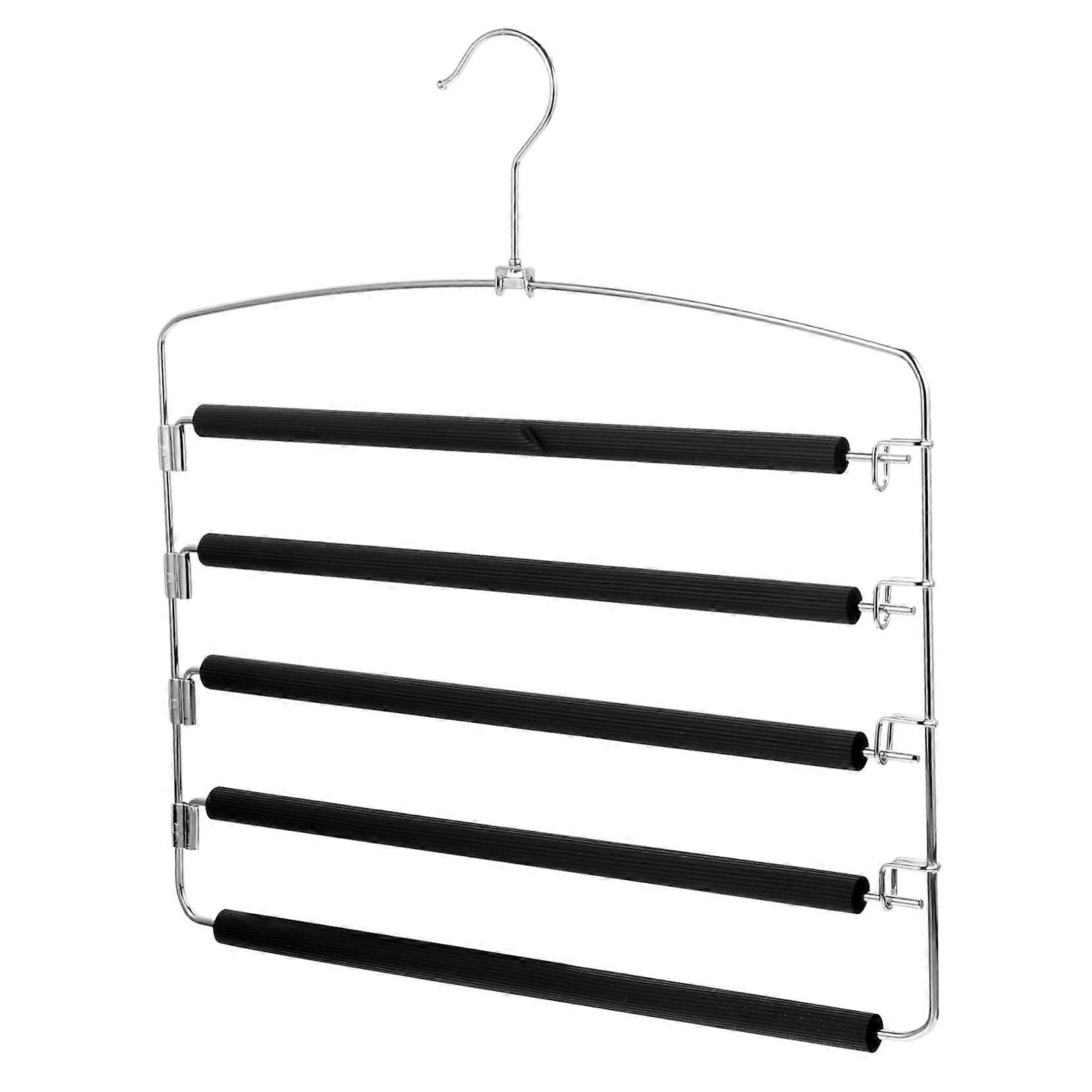 Pants Hanger Space Saving Metal Rack with Non Slip Sponge for Jeans and Trousers Closet Organizer