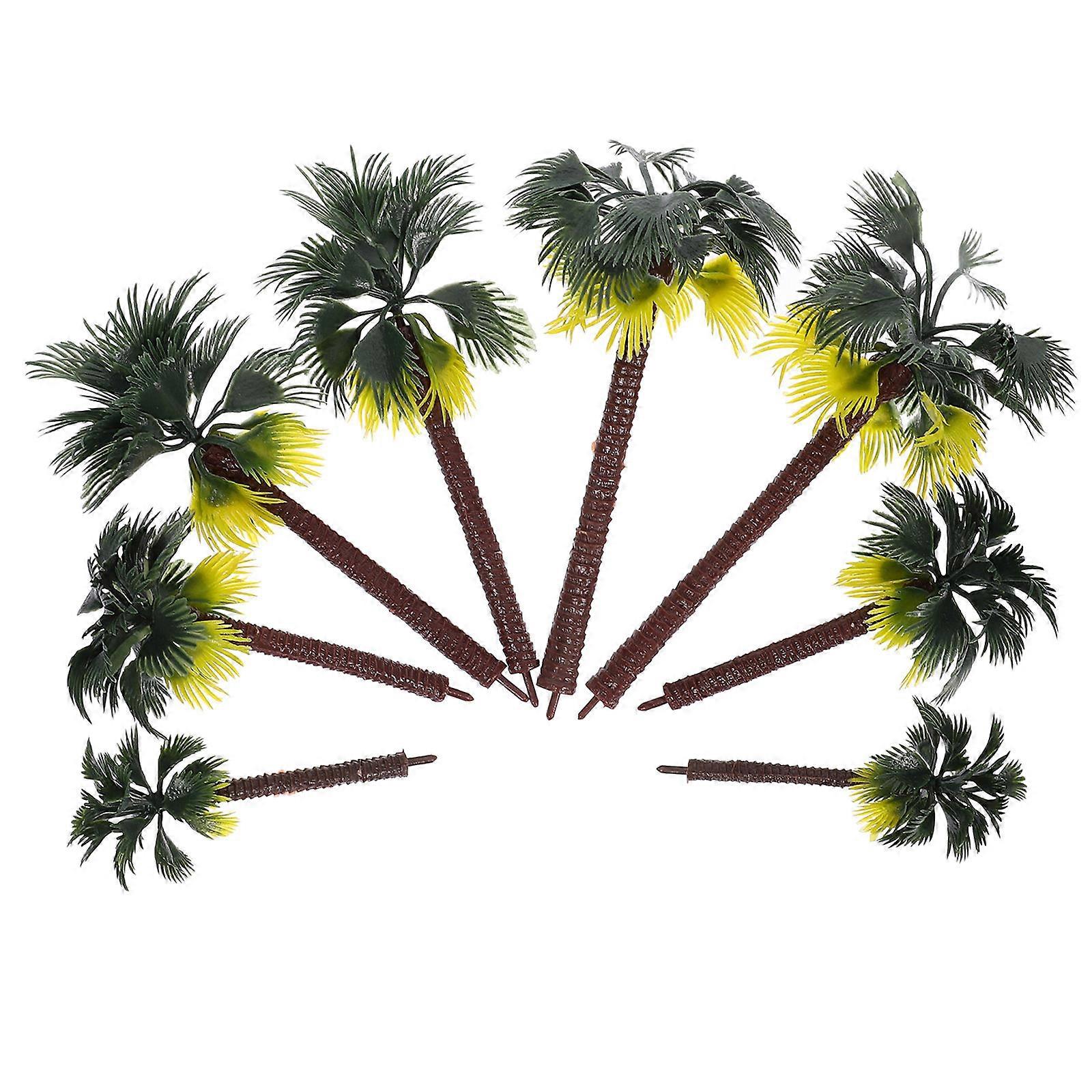 Scenery Model Tree Plastic Palm Tree Model with 8Pcs for Decoration
