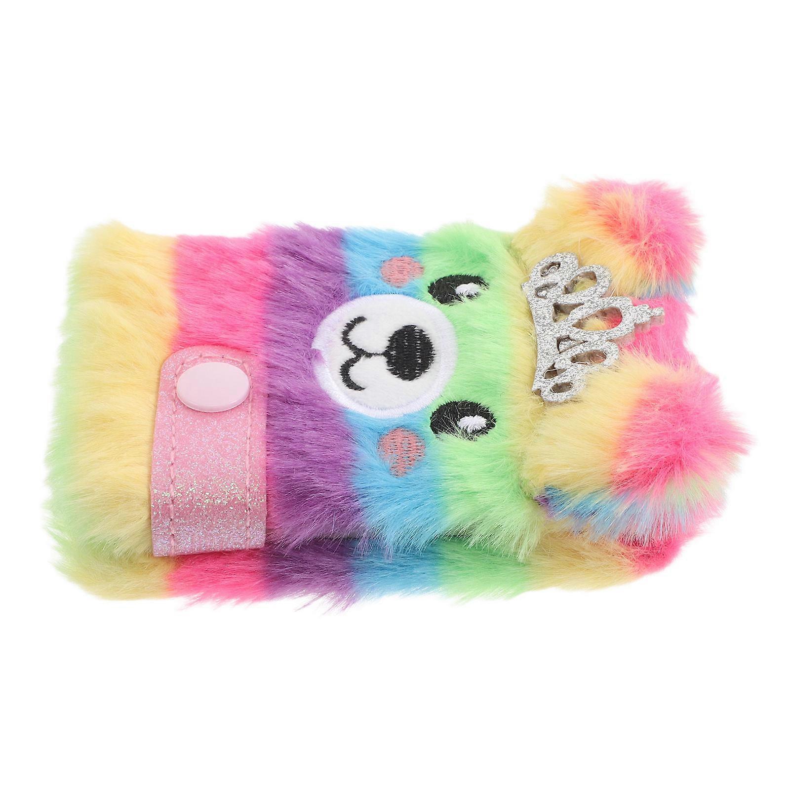 Mini Plush Notebook Cute Cartoon Diary Book for Students with Buckle