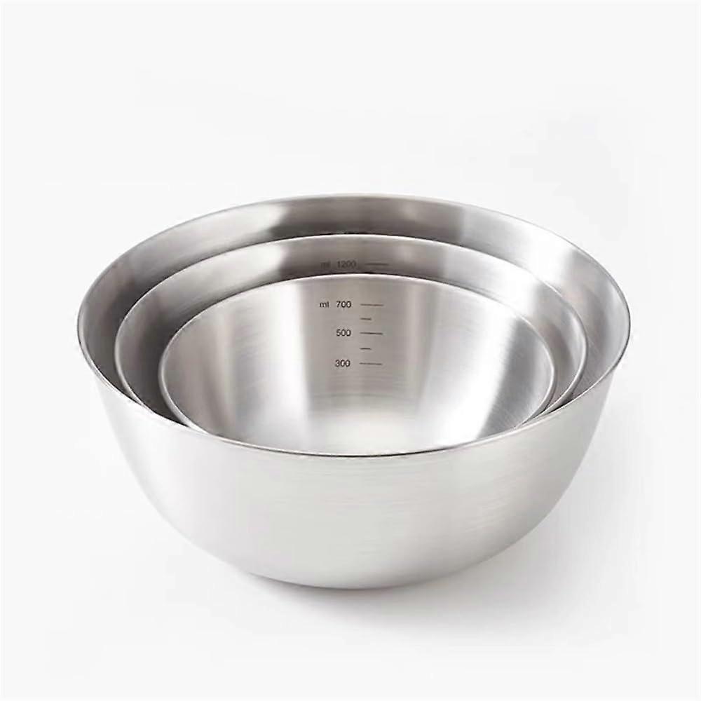 Stainless Steel Mixing Bowls Set 3 Piece Lightweight Rust Resistant Nesting for Kitchen Use