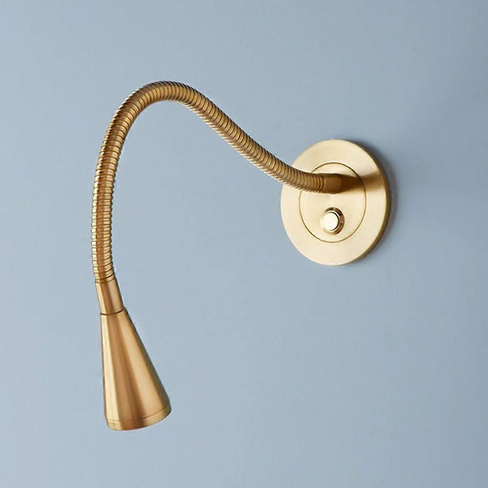 LED Wall Reading Light with Adjustable Gooseneck Arm, 3W Warm LED, Bronze Headboard Lamp with Switch