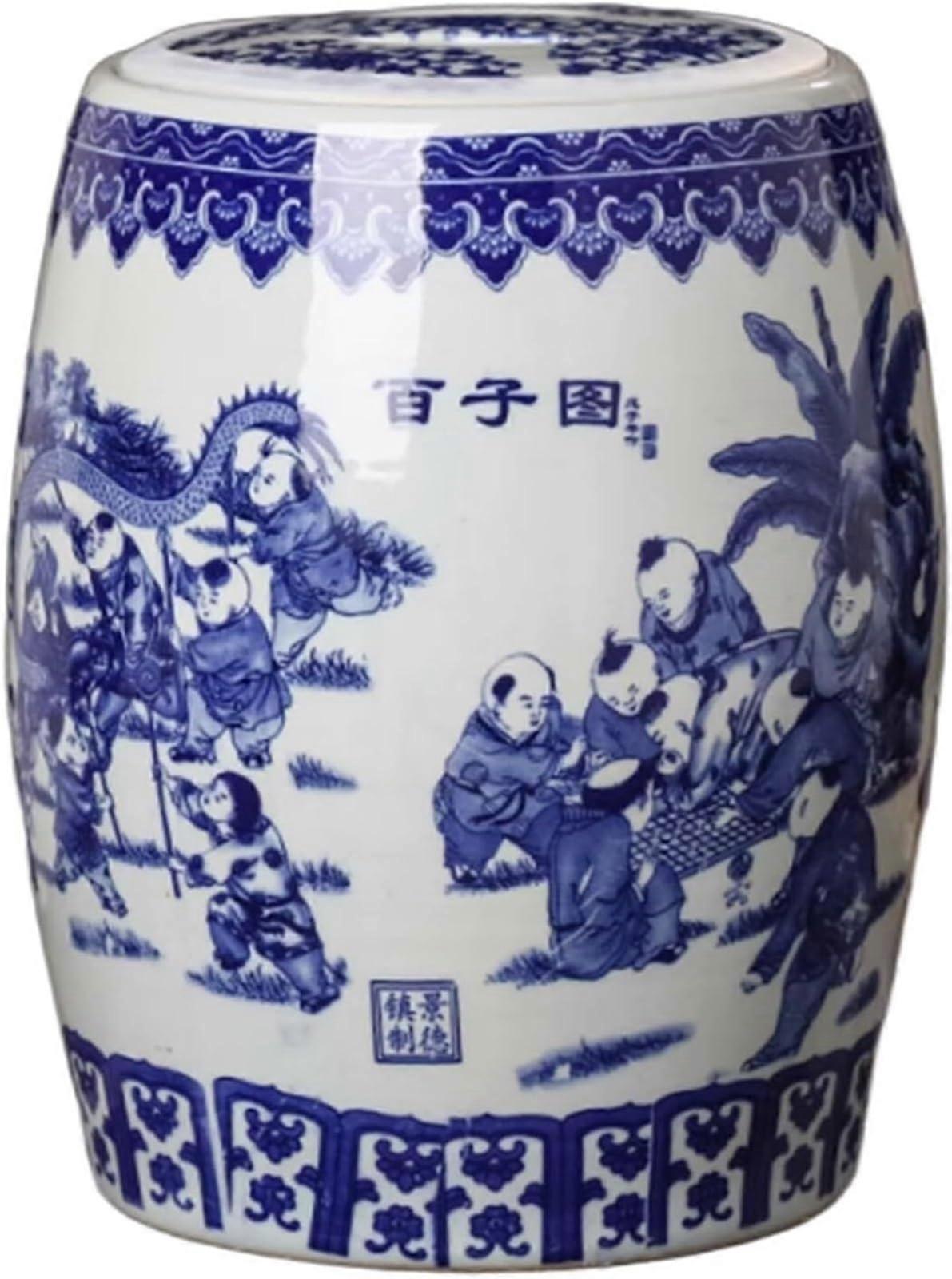 Ceramic Rice Dispenser 15KG Airtight Durable Storage Container with Elegant Pattern for Kitchen