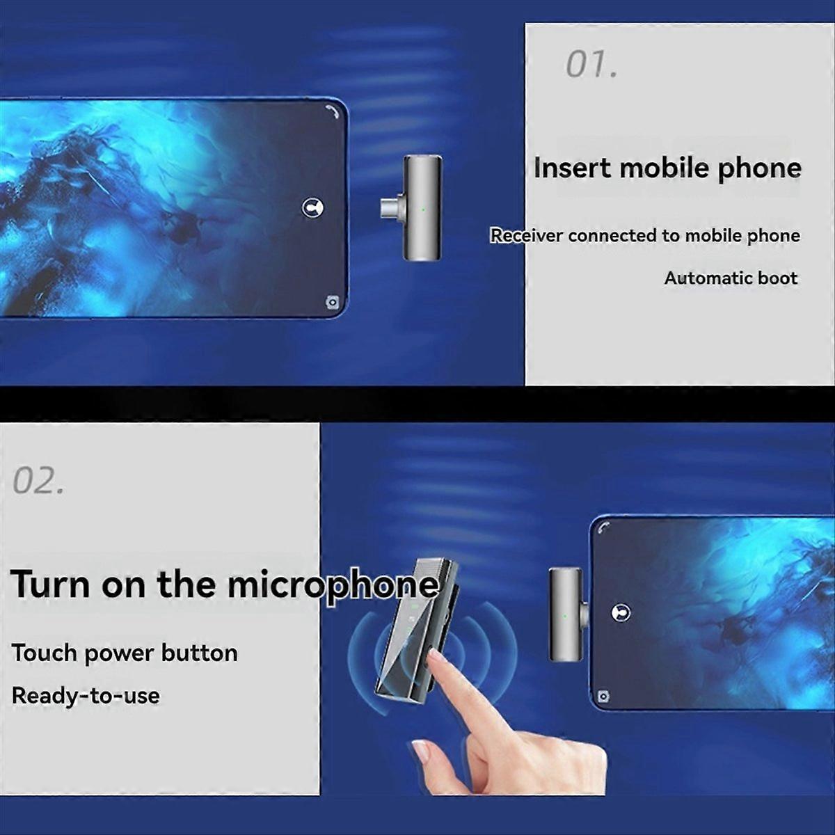 Wireless Lavalier Microphone with Charging Box for Live Streaming,C