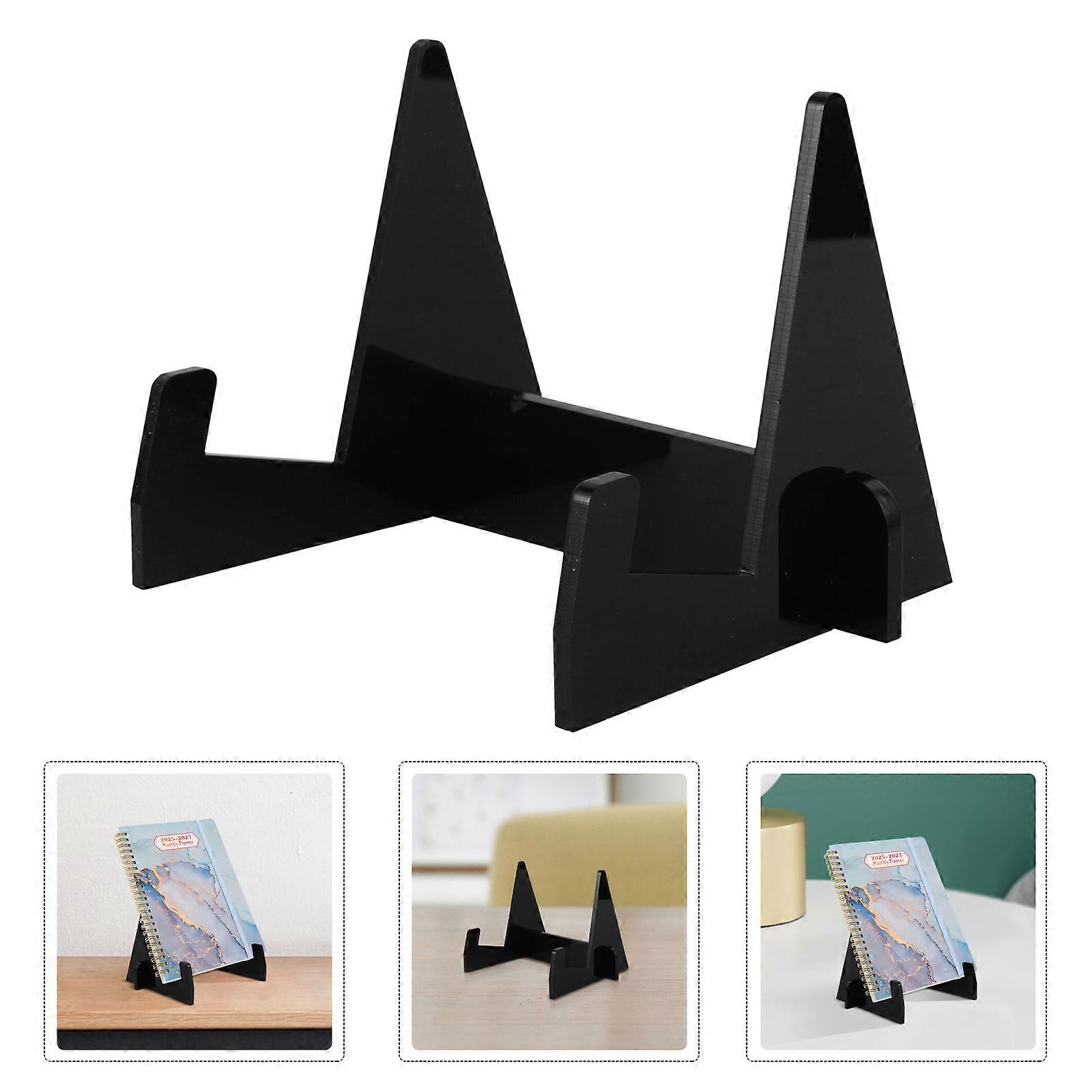 Acrylic Book Stand for Display Black Desktop Organizer