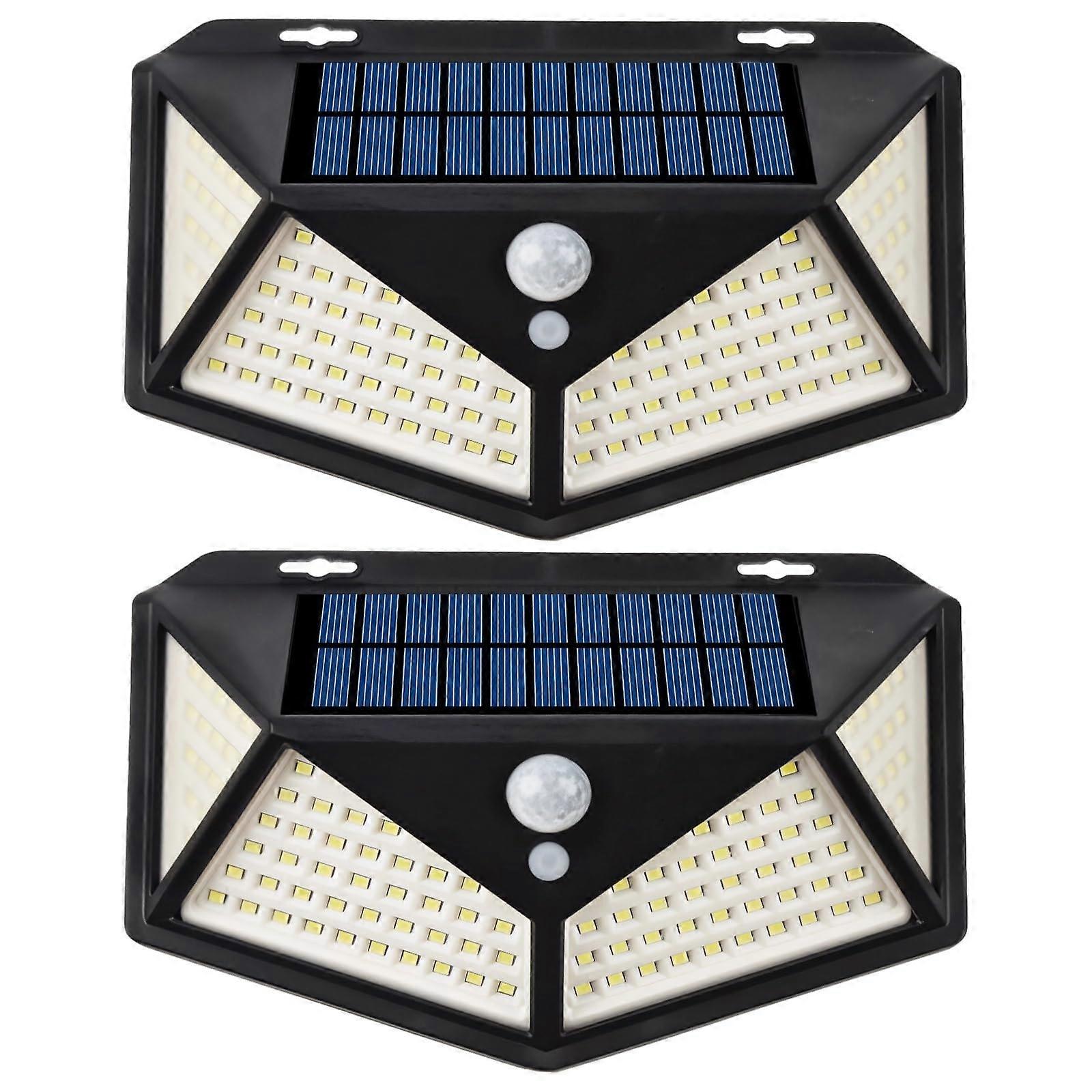 2Pack Solar Motion Sensor Lights 100 LED Waterproof Outdoor Security Lighting for Yard