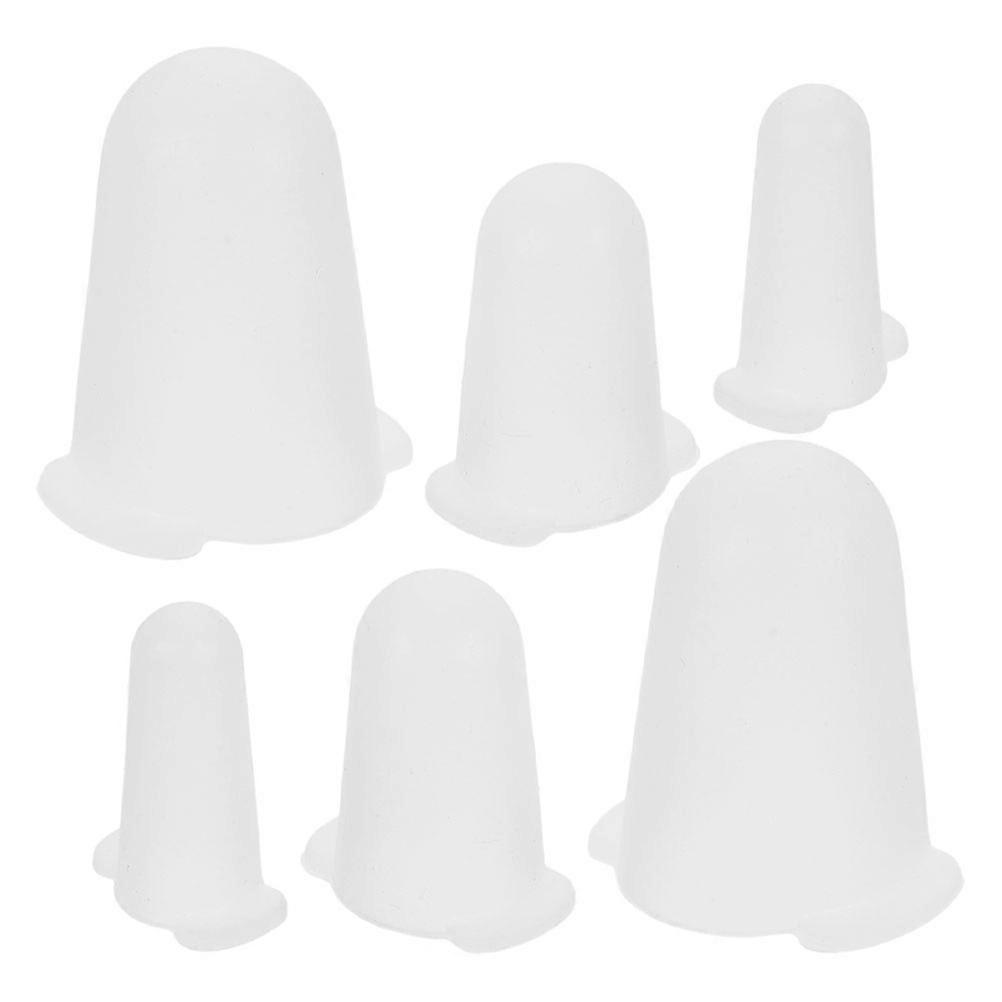 Silicone Piping Tip Protector Caps for Cake Decoration 6Pcs White Set