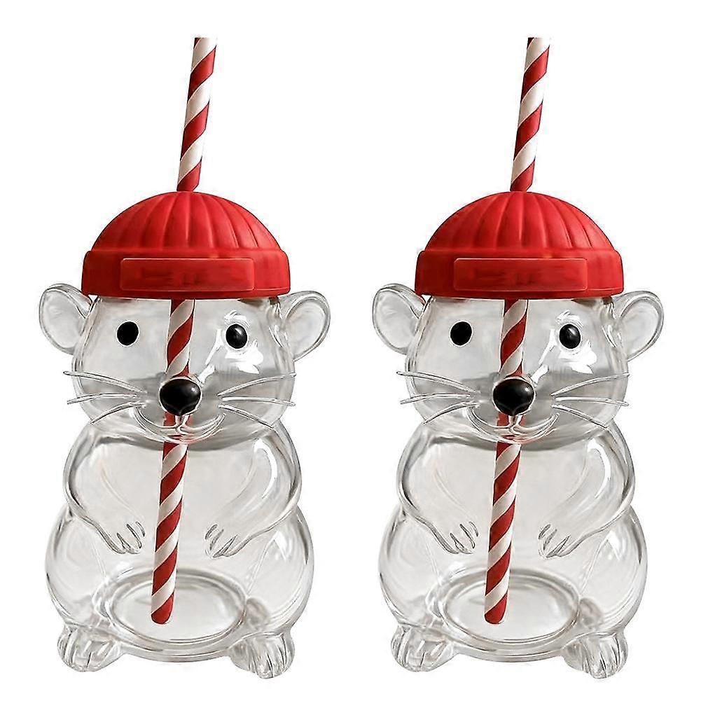 Mouse Silicone Drinking Cup Leakproof Straw Reusable Cup
