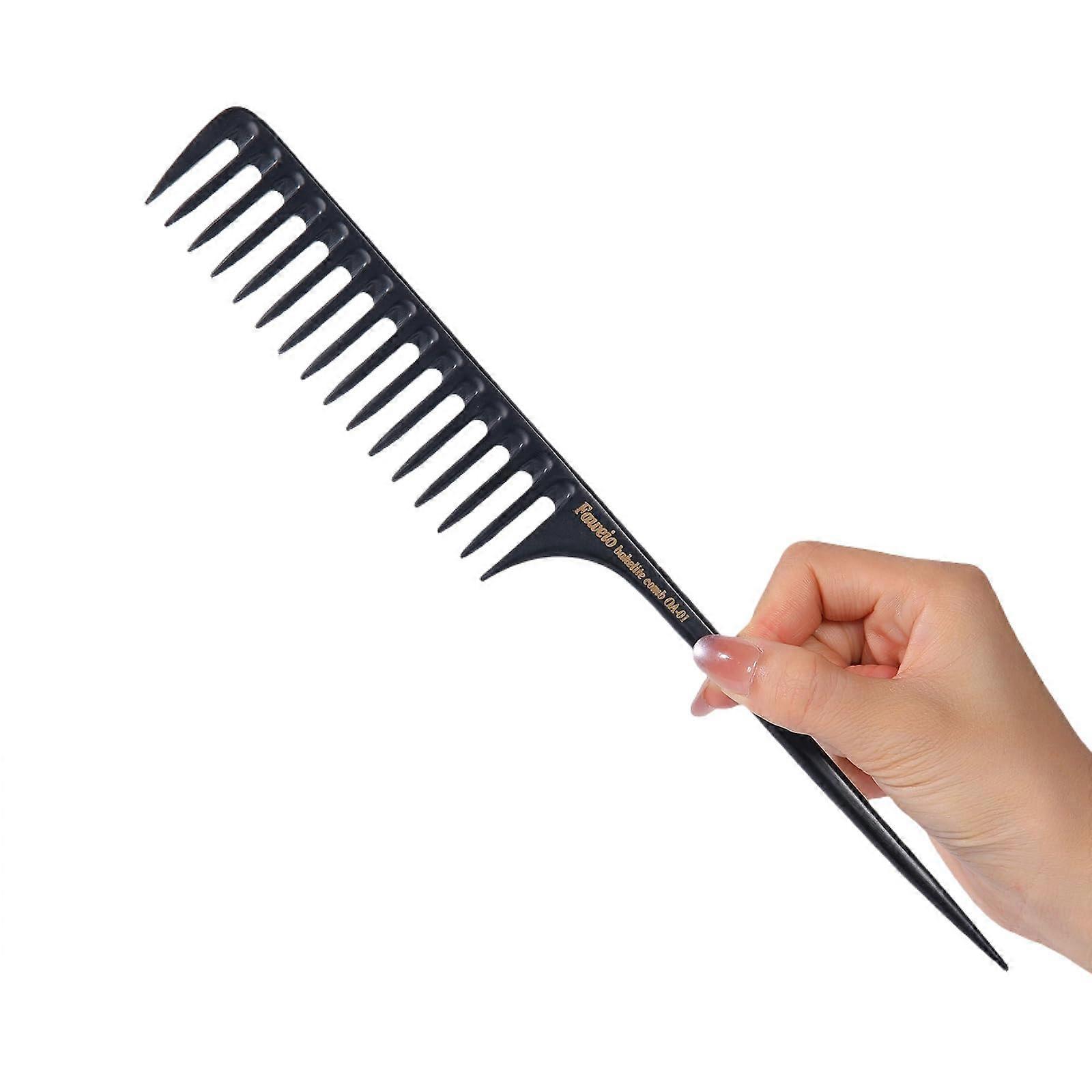 Wide Tooth Rat Tail Comb DualFunction Detangling and Parting Tool Heat Resistant for Curly Hair