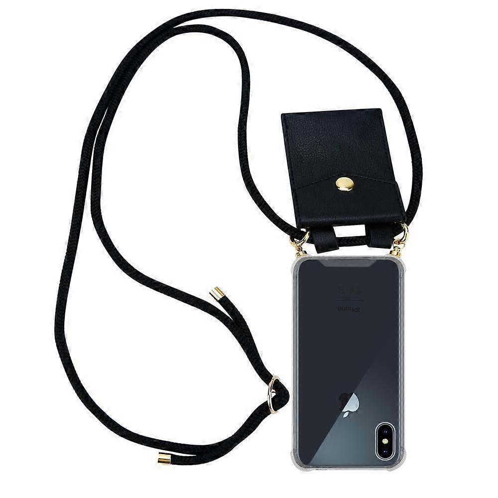 Mobile Phone Chain for iPhone XS MAX Silicone Protective Case - Cord with Golden Elements