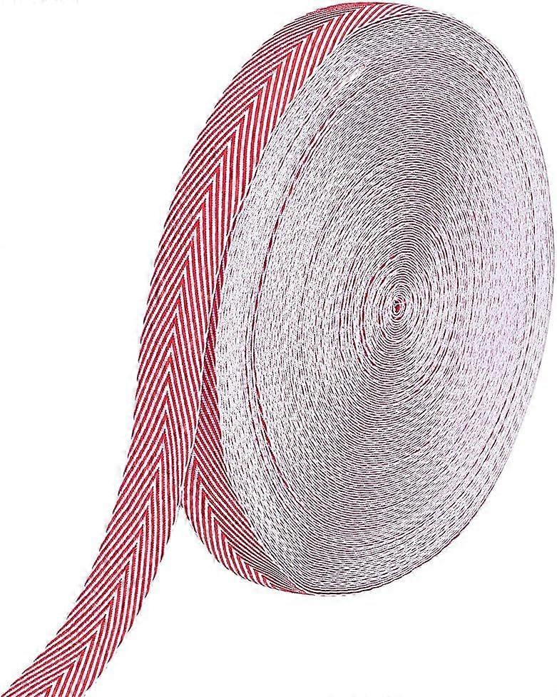 32.8 Yards Red Herringbone Ribbon 3/4 inch Polyester Webbing Binding Trim Twill Tape for Sewing Binding Gift Wrapping DIY Crafts