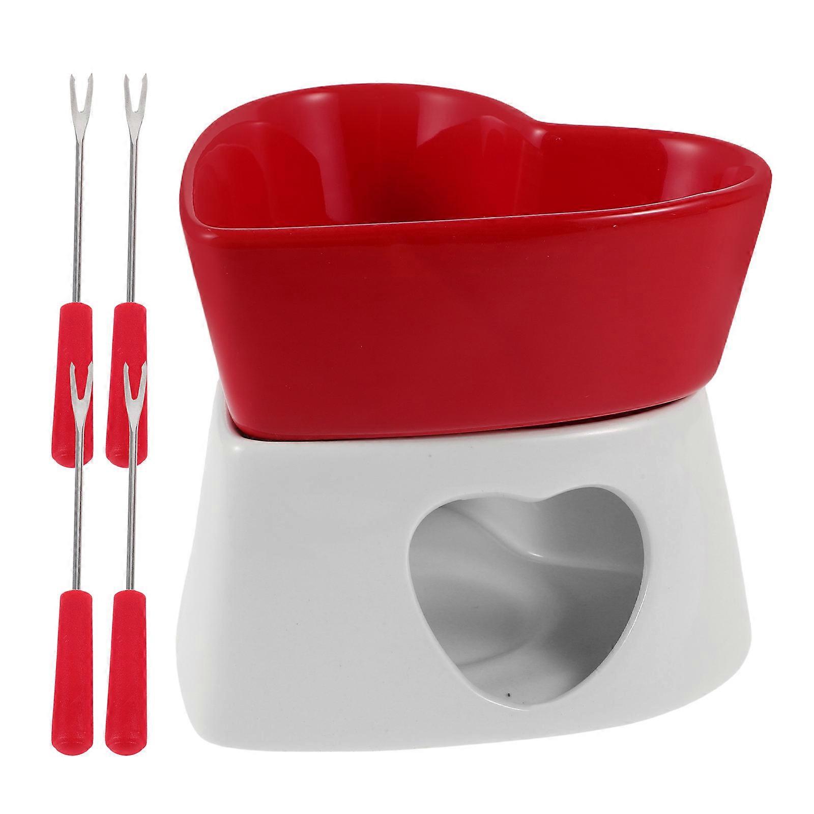 Ceramic Chocolate Melting Pot for Cheese Warmer 1Set