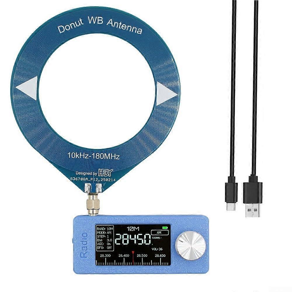 Multi band Mini Radio BuiltIn Loop Antenna Travel And Outdoor Radio Model Compact Size Blue Ring