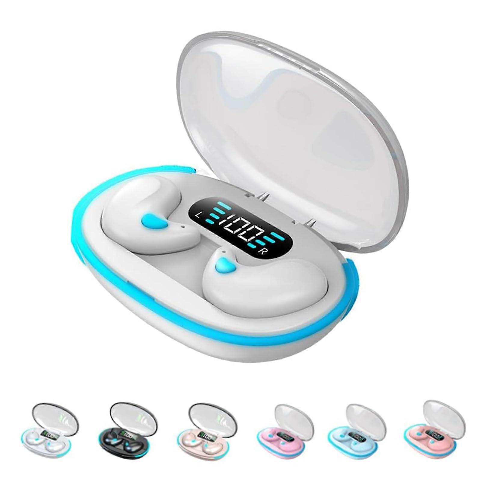 Bone Conduction Headphones Bluetooth 5.3, Waterproof Wireless Headset For Calls And Driving, Workouts, White