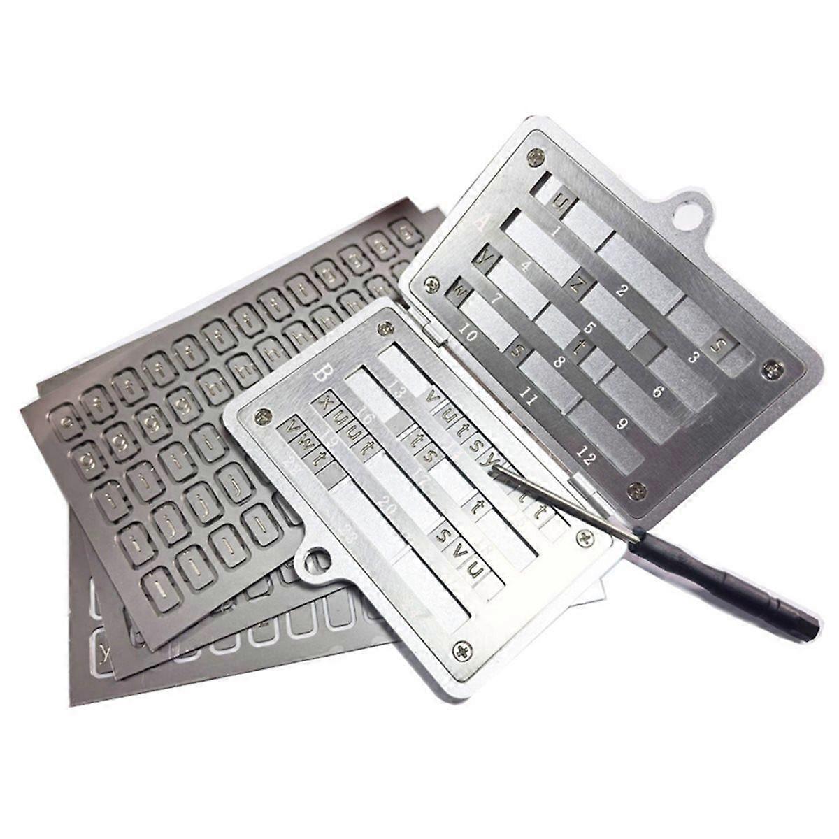 Crypto Seed Phrase Backup,Stainless Steel Seed Phrase Storage with Lock Hole,24 Words Backup,for BI