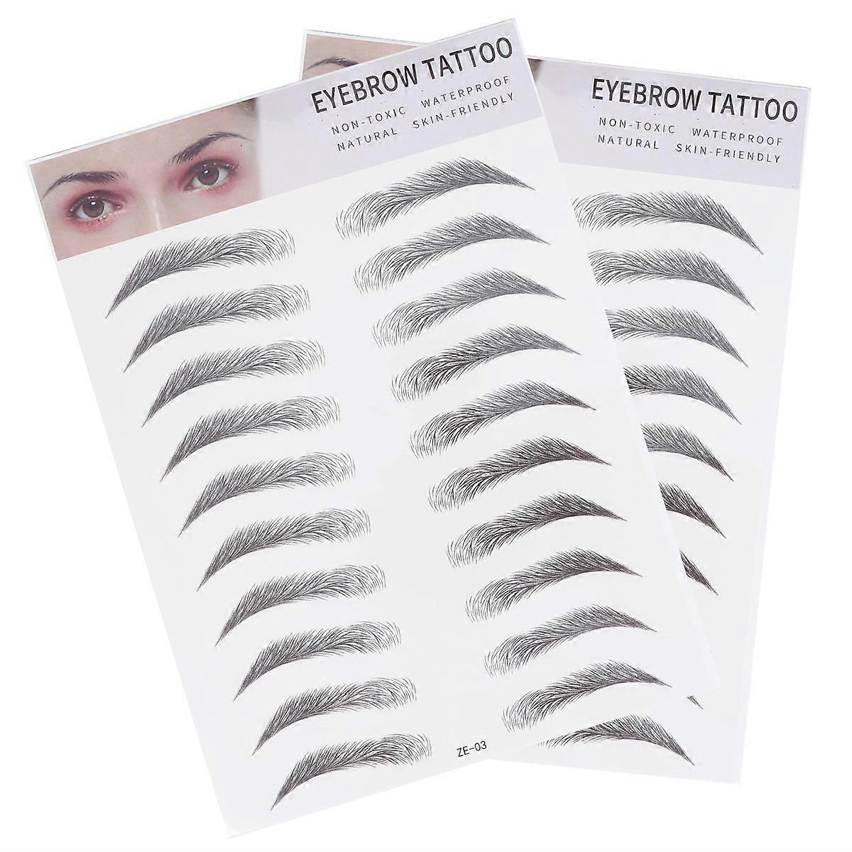 Artificial Eyebrow Imitation Eyebrow Transfer Stickers for Make Up 4Pcs