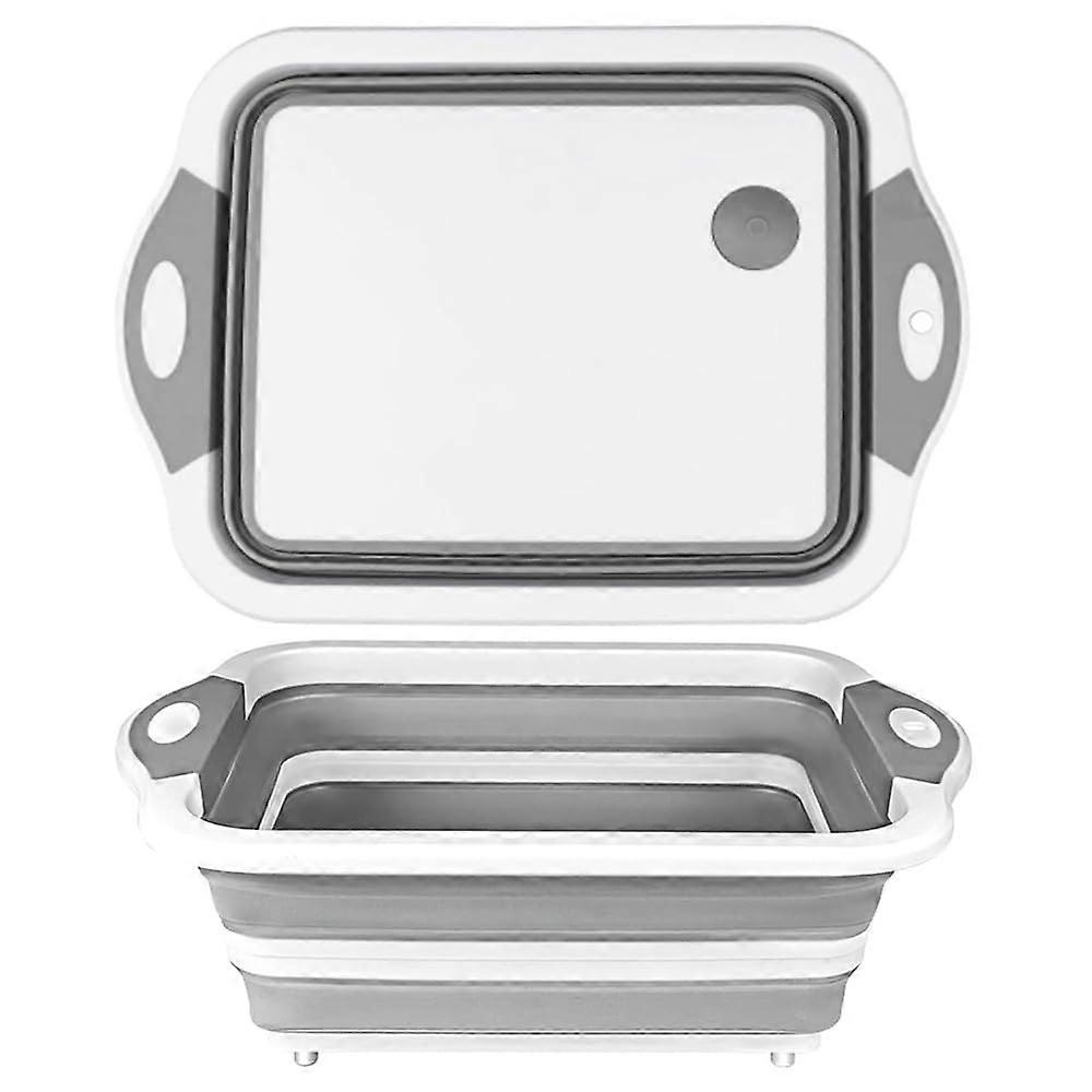 Collapsible Sink with Cutting Board and Colander, 16L 3in1 SpaceSaving BBQ and Camping Tub