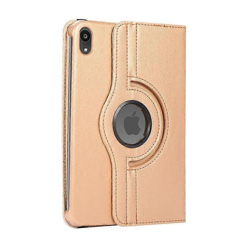 Stylish Case For Ipad Mini 123 Gold Lychee Texture Rotating Leather