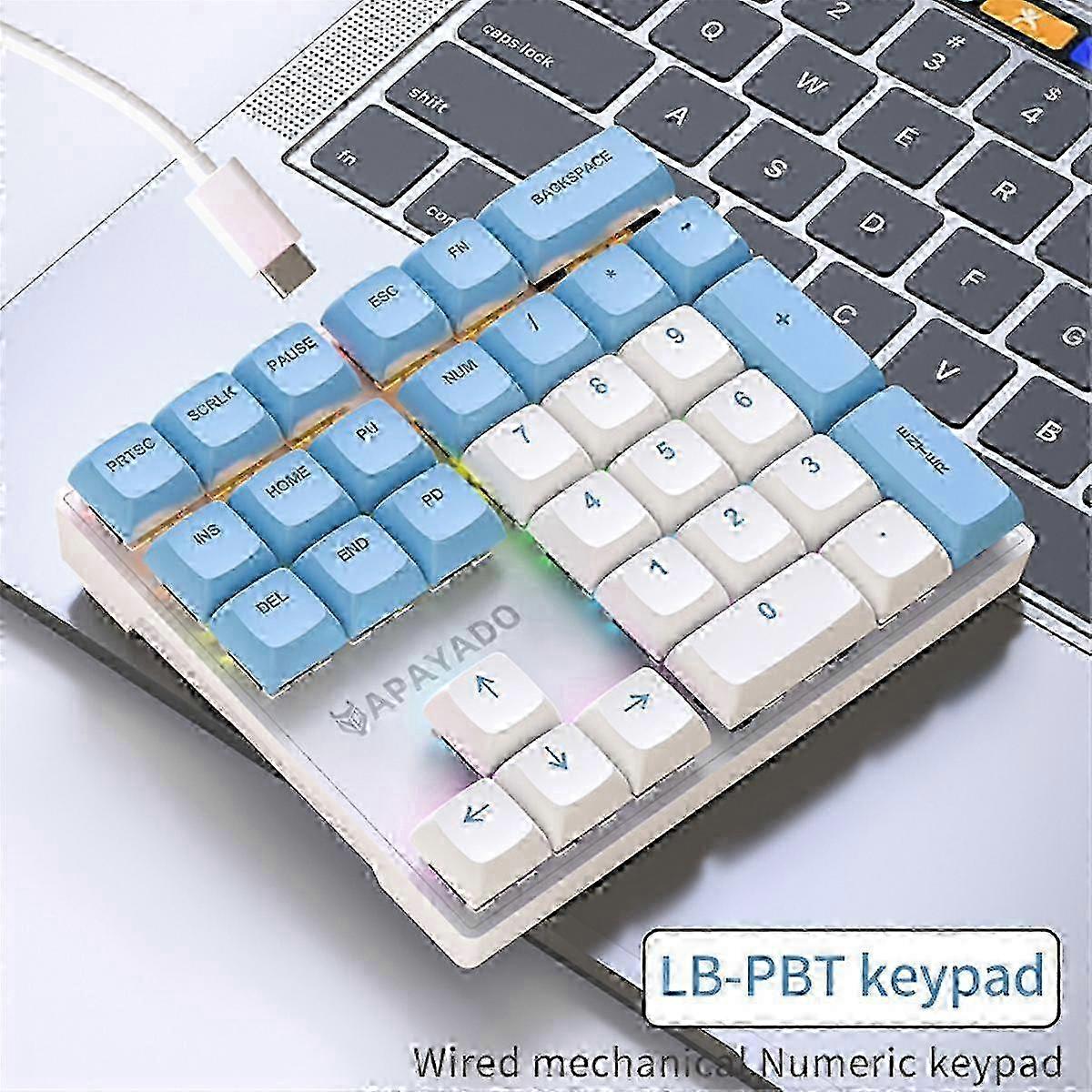 33 Key Wired Mechanical Numeric Keypad with Multi-Color Lights for Laptop, Red Switch