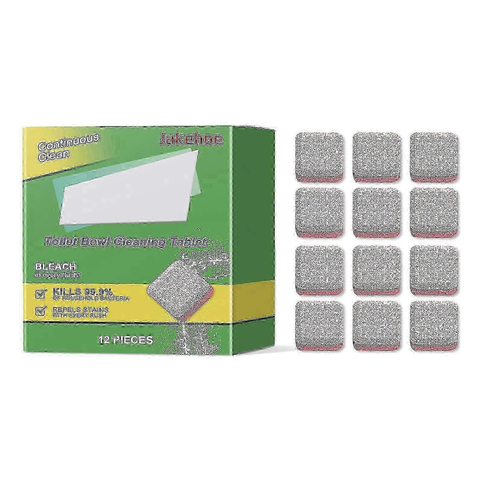 Effervescent Toilet Cleaner Tablets, Powerful Deodorizer & Stain Remover, 12 Pack