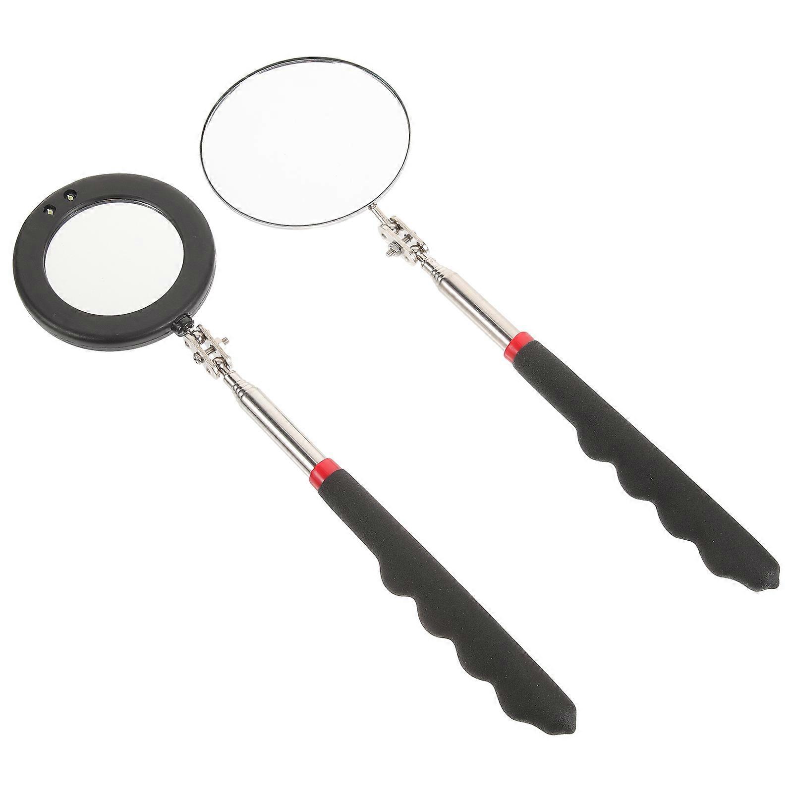 Telescoping LED Inspection Mirror with Light for Use Adjustable Length 2pcs Assorted Color